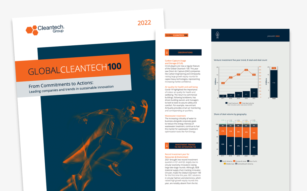 Climeworks was named a 2022 Global Cleantech 100 Company by the Cleantech Group