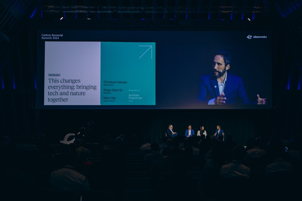 Christoph Gebald, Diego Saez Gil, Mary Yap, Andrew Freedman at Climeworks' Carbon Removal Summit 2024.jpg