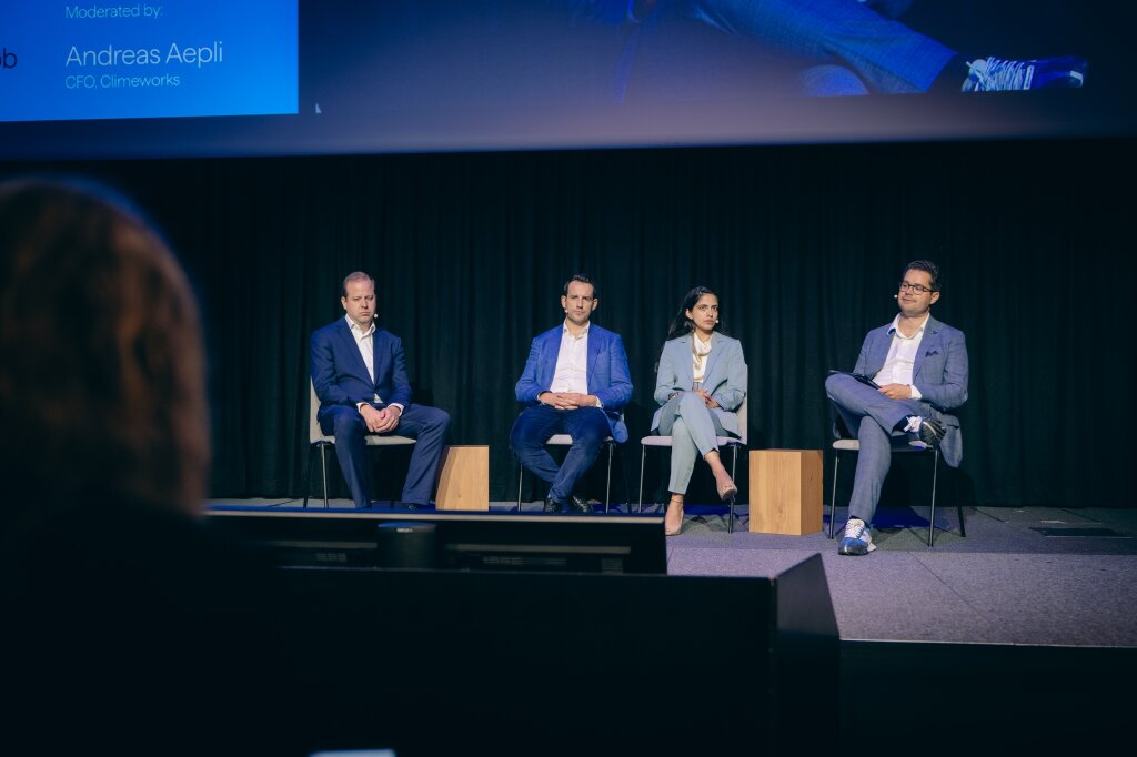 Hannes Kofler, Zachary Webb, Riddhima Yadav, Andreas Aepli at Climeworks' Carbon Removal Summit 2024.jpg