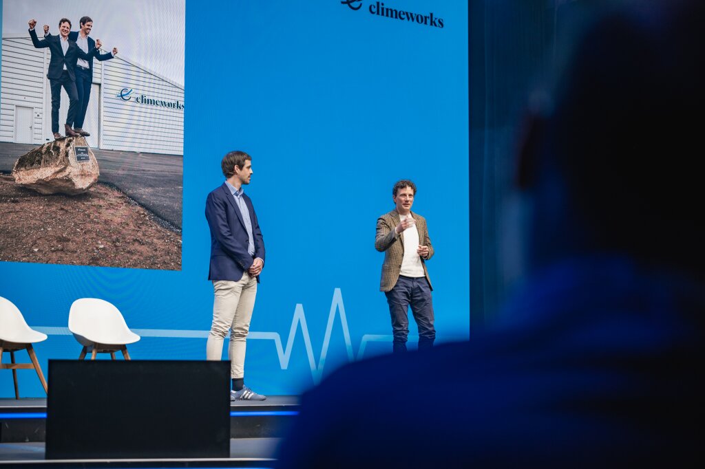 Jan Wurzbaher and Christoph Gebald at Climeworks' carbon removal summit 2023.jpg
