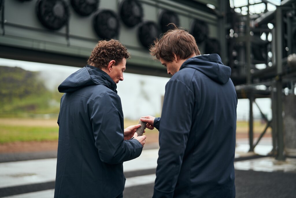 Co-CEOs and co-founders C. Gebald and J. Wurzbacher holding the basalt rock.jpg